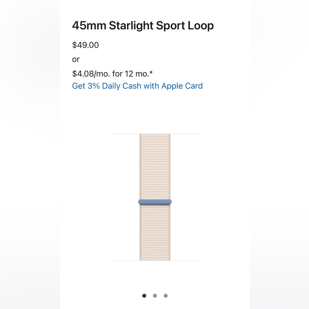 Apple Watch band 45mm Starlight Sport Loop